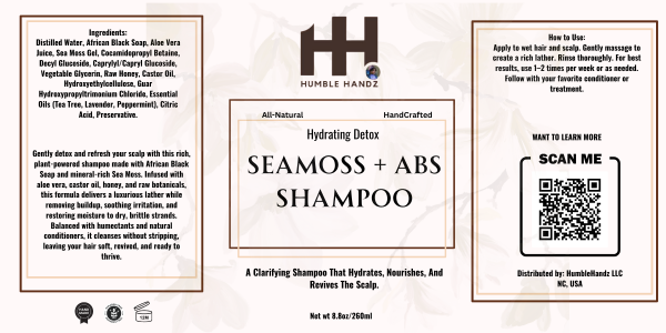 SEAMOSS + ABS HYDRATING & CLARIFYING SHAMPOO (8.8oz) - Image 2